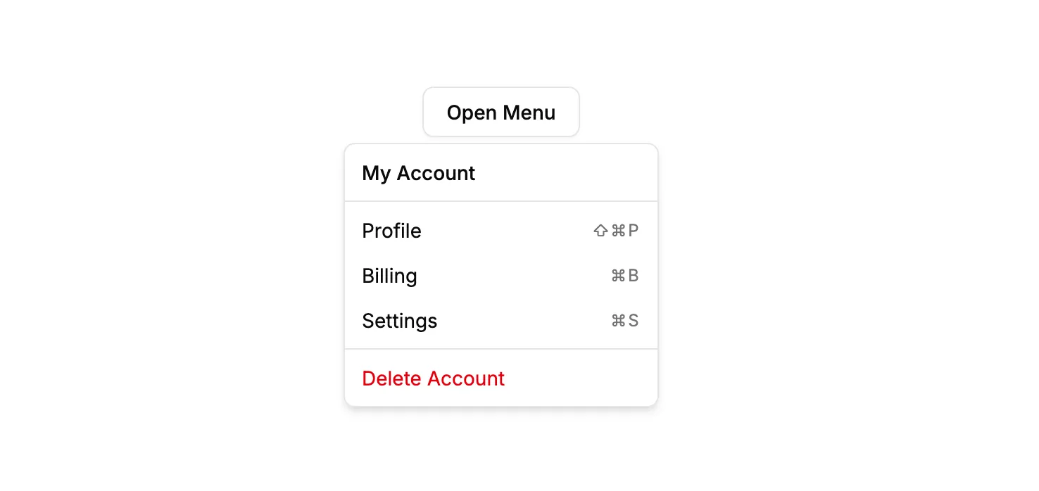 Dropdown Menu component