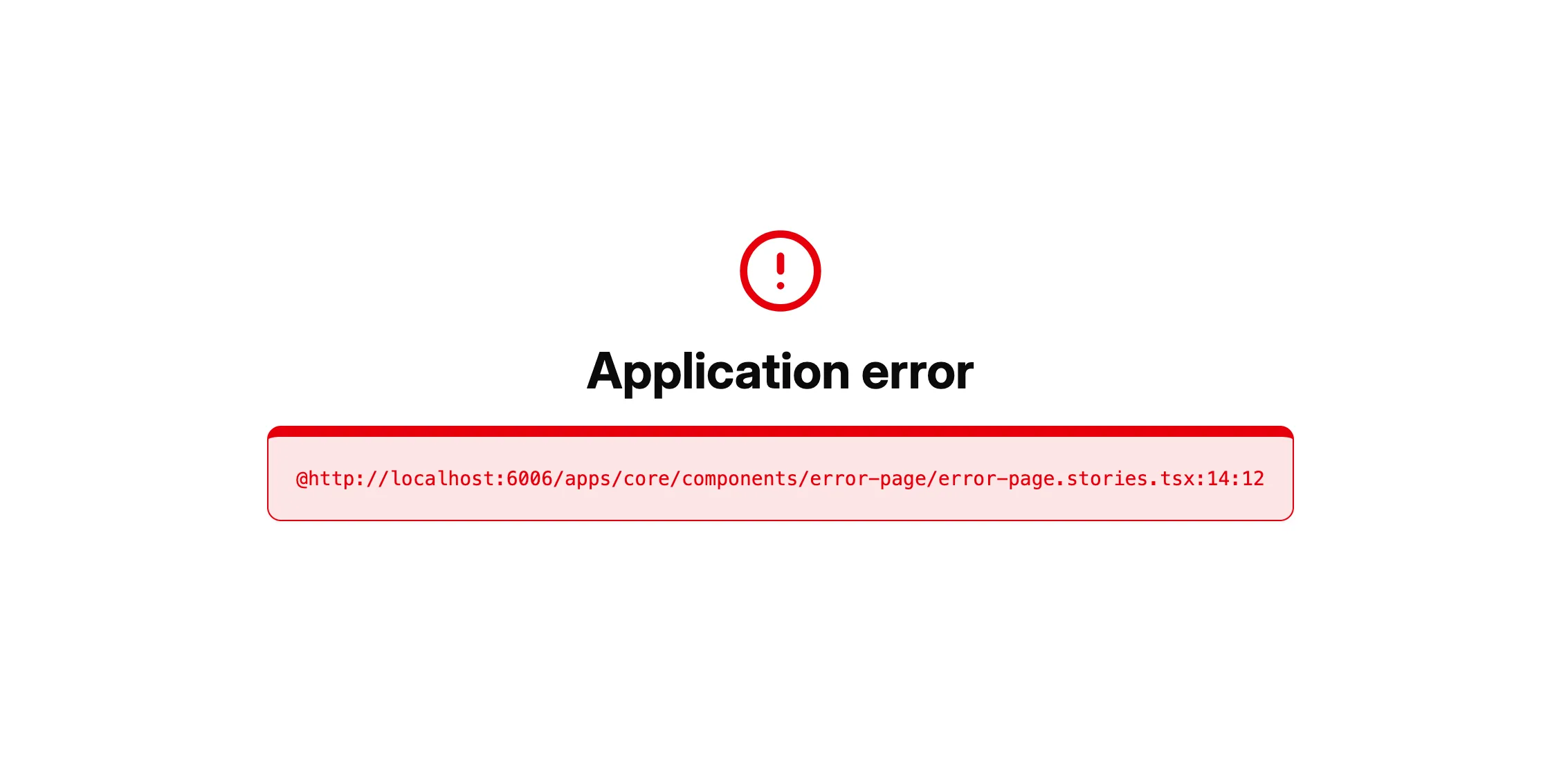 Error Page component