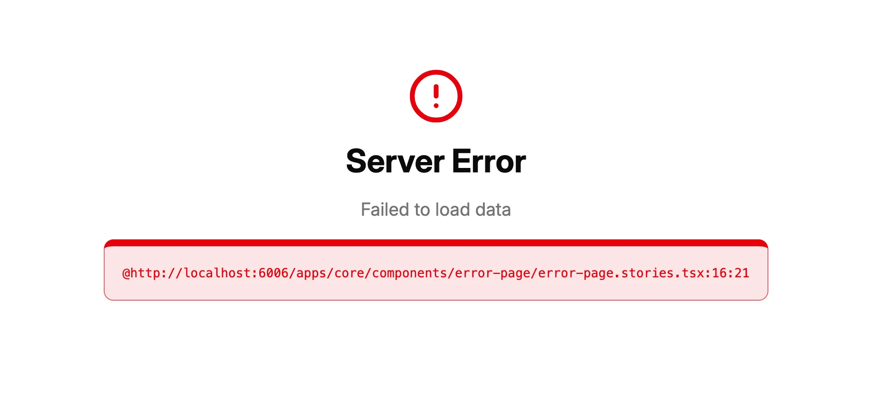 Error Page component